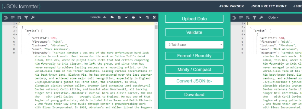 JSONFormatter.org